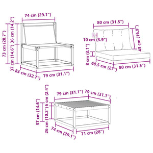 Σειρά Καναπέ Εξωτερικού με μαξιλάρι 8 pcs Φυσικό και Μπεζ - Pakobazaar