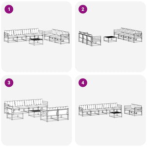 Σειρά Καναπέ Εξωτερικού με μαξιλάρι 8 pcs Φυσικό και Μπεζ - Pakobazaar