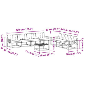 Σειρά Καναπέ Εξωτερικού με μαξιλάρι 8 pcs Φυσικό και Κρέμα - Pakobazaar