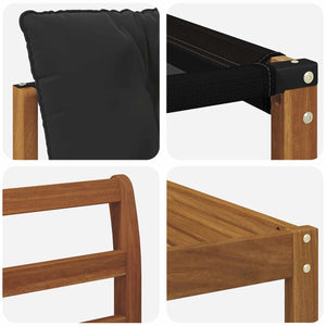 Σειρά Καναπέ Εξωτερικού με μαξιλάρι 8 pcs Φυσικό και Μαύρο - Pakobazaar