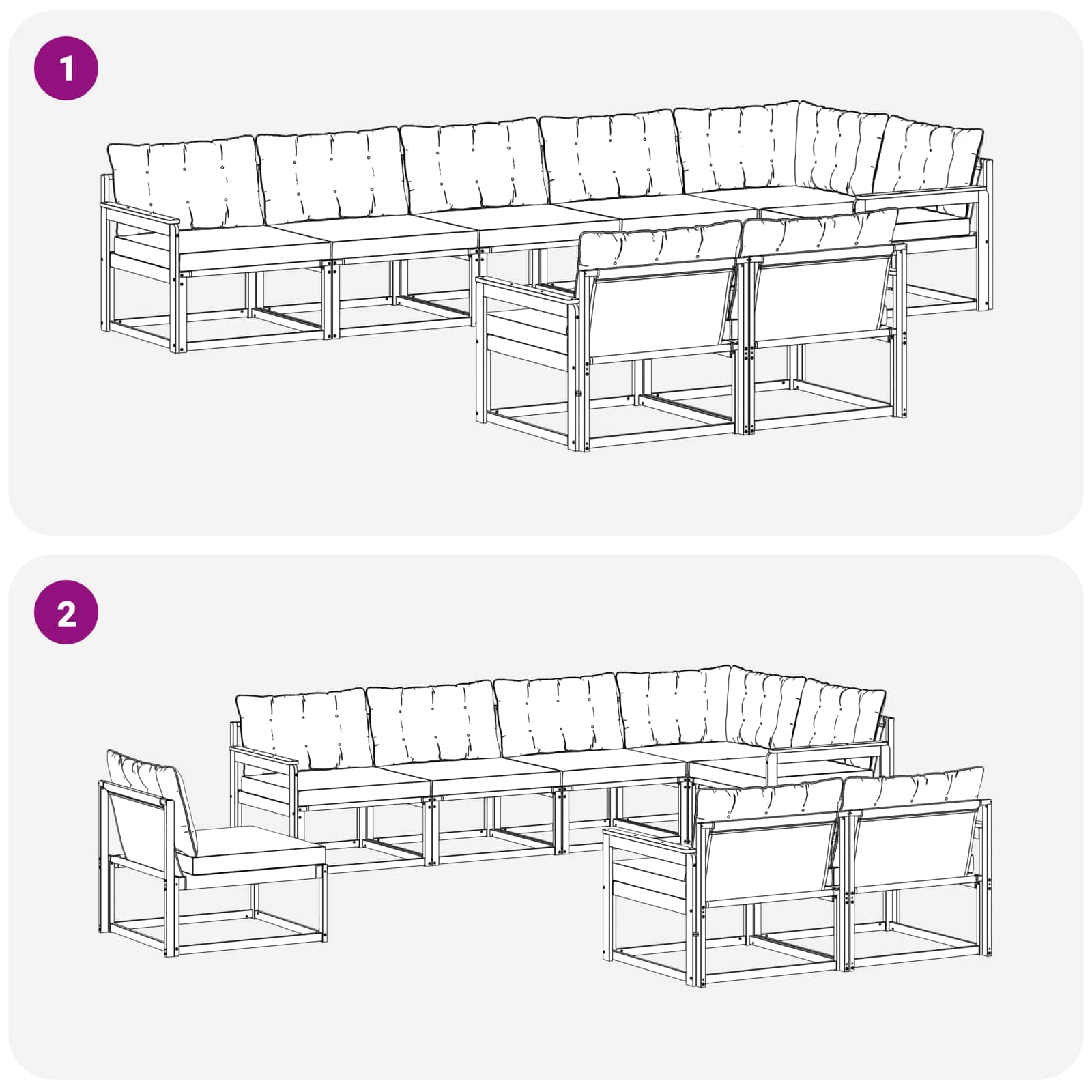 Σειρά Καναπέ Εξωτερικού με μαξιλάρι 8 pcs Φυσικό και Μπεζ - Pakobazaar