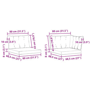 Σειρά Καναπέ Εξωτερικού με μαξιλάρι 8 pcs Φυσικό και Μαύρο - Pakobazaar