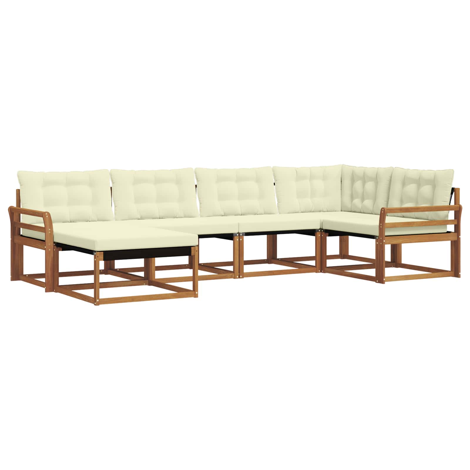 Σειρά Καναπέ Εξωτερικού με μαξιλάρι 18 pcs Φυσικό και Κρέμα - Pakobazaar