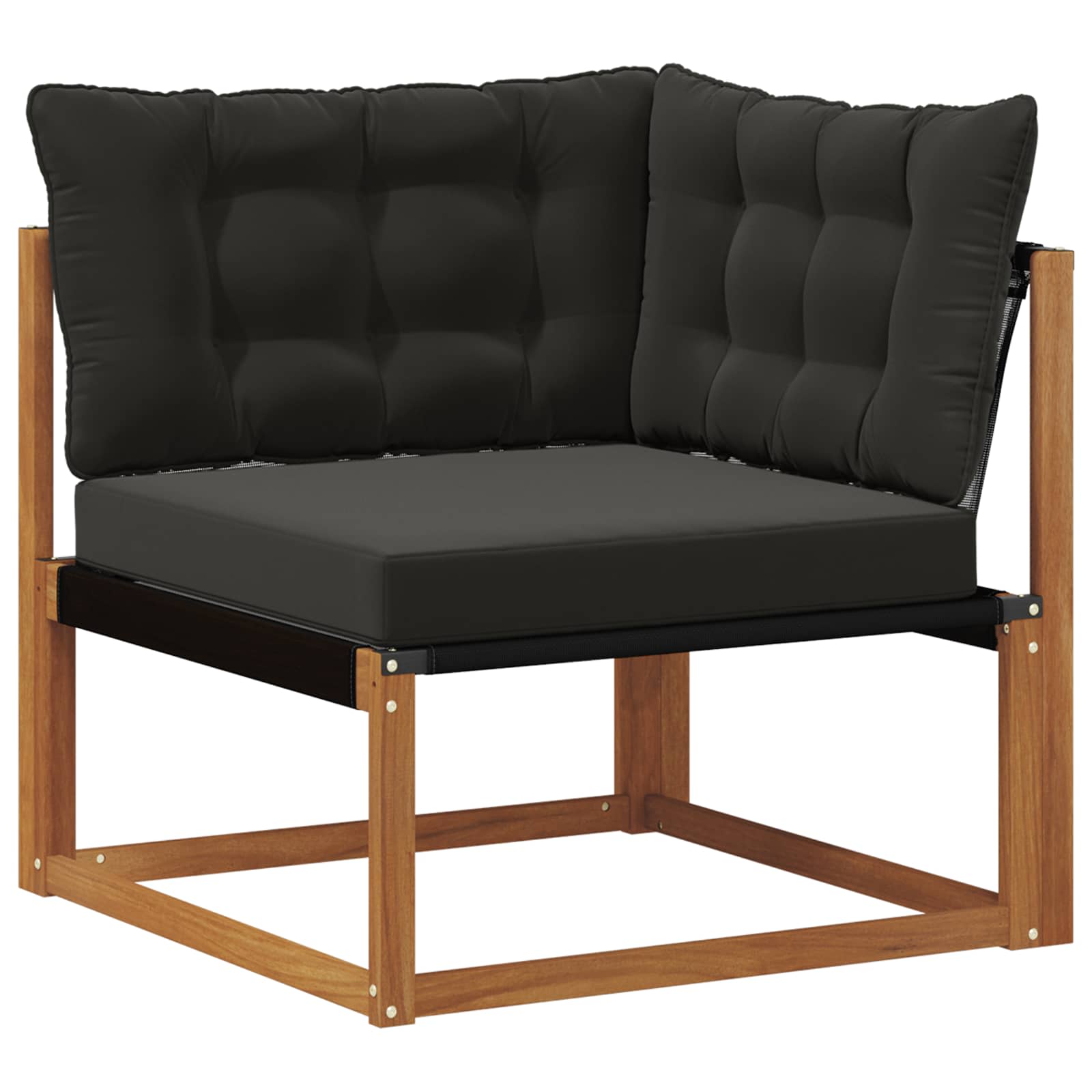 Σειρά Καναπέ Εξωτερικού με μαξιλάρι 19 pcs Φυσικό και Μαύρο - Pakobazaar