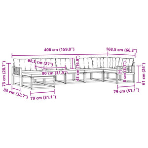 Σειρά Καναπέ Εξωτερικού με μαξιλάρι 21 pcs Φυσικό και Μπεζ - Pakobazaar