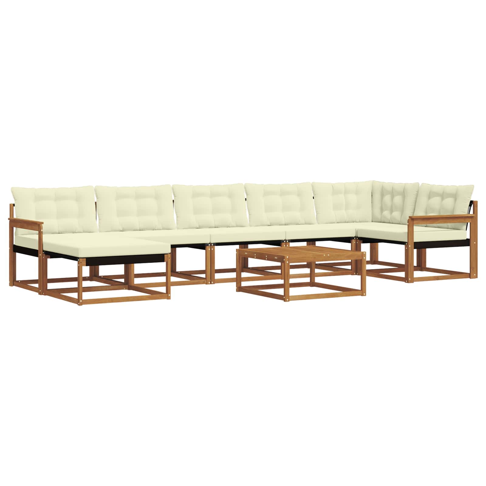 Σειρά Καναπέ Εξωτερικού με μαξιλάρι 22 pcs Φυσικό και Κρέμα - Pakobazaar