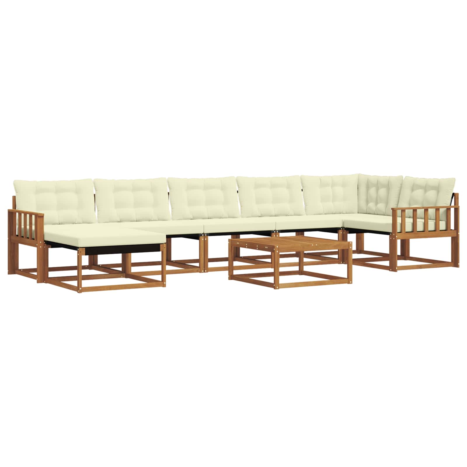 Σειρά Καναπέ Εξωτερικού με μαξιλάρι 22 pcs Φυσικό και Κρέμα - Pakobazaar