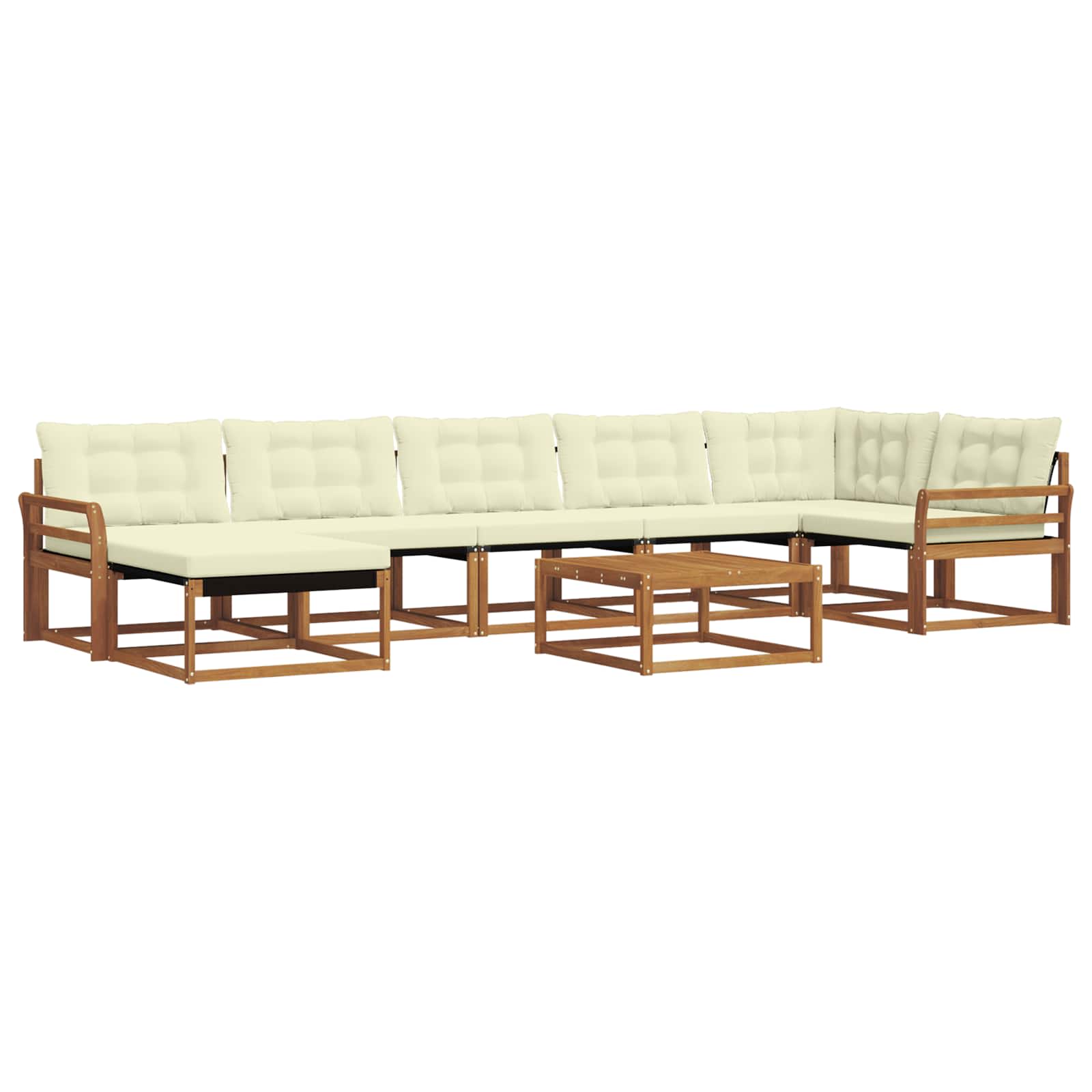 Σειρά Καναπέ Εξωτερικού με μαξιλάρι 22 pcs Φυσικό και Κρέμα - Pakobazaar
