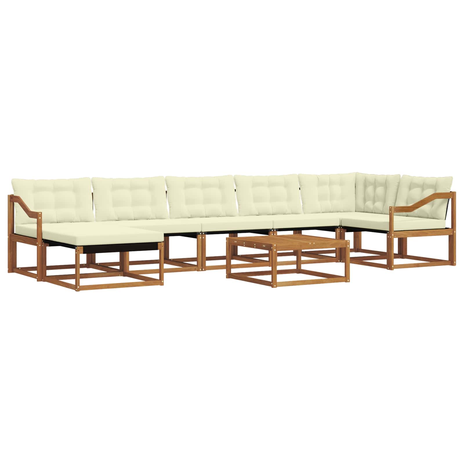 Σειρά Καναπέ Εξωτερικού με μαξιλάρι 22 pcs Φυσικό και Κρέμα - Pakobazaar