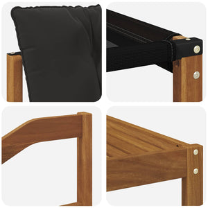 Σειρά Καναπέ Εξωτερικού με μαξιλάρι 22 pcs Φυσικό και Μαύρο - Pakobazaar