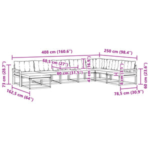 Σειρά Καναπέ Εξωτερικού με μαξιλάρι 24 pcs Φυσικό και Μπεζ - Pakobazaar