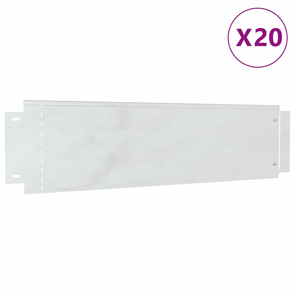Περιγράμματα γκαζόν 20 pcs Ασημί 100 x 25 x 0,07 εκ.