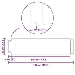 Περιγράμματα γκαζόν 20 τμχ. 100 x 25 x 0,07 εκ. Ασημί