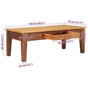 Τραπεζάκι σαλονιού Καφέ 110 x 55 x 40 cm Στερεό ξύλο μάνγκο - Pakobazaar