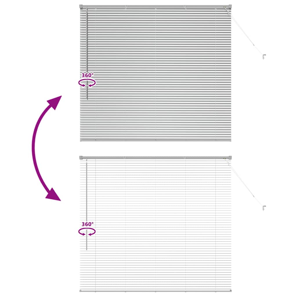 Βενετσιάνικες Ρόδες Ασημί 130 x 140 cm Αλουμίνιο - Pakobazaar