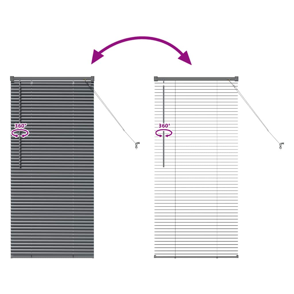 Βενετσιάνικες Ρόδες Σκούρο Γκρι 130 x 55 εκ Αλουμίνιο - Pakobazaar
