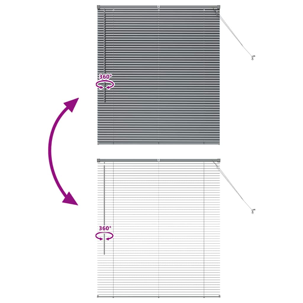 Βενετσιάνικες Ρόδες Σκούρο Γκρι 130 x 115 εκ Αλουμίνιο - Pakobazaar