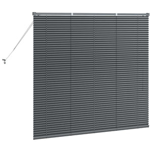 Βενετσιάνικες Ρόδες Σκούρο Γκρι 130 x 140 cm Αλουμίνιο - Pakobazaar