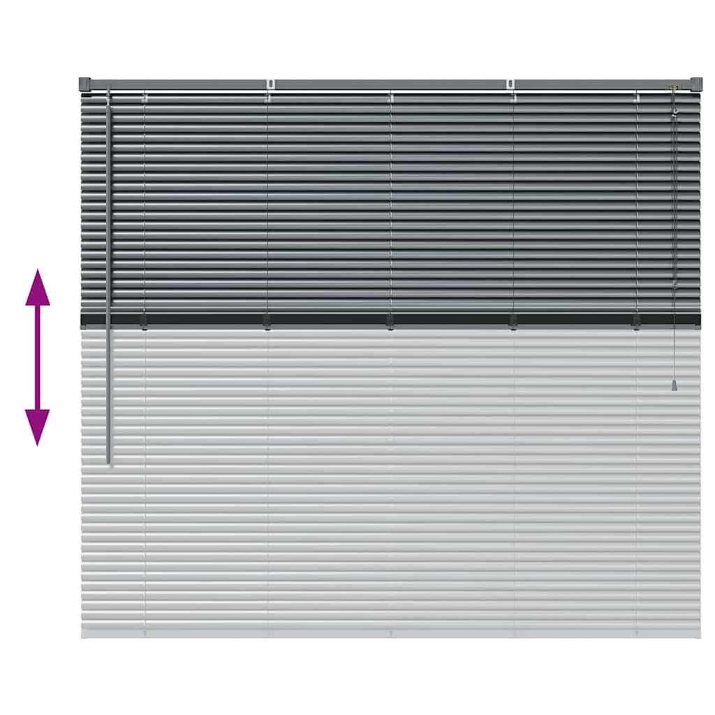 Βενετσιάνικες Ρόδες Σκούρο Γκρι 130 x 140 cm Αλουμίνιο - Pakobazaar