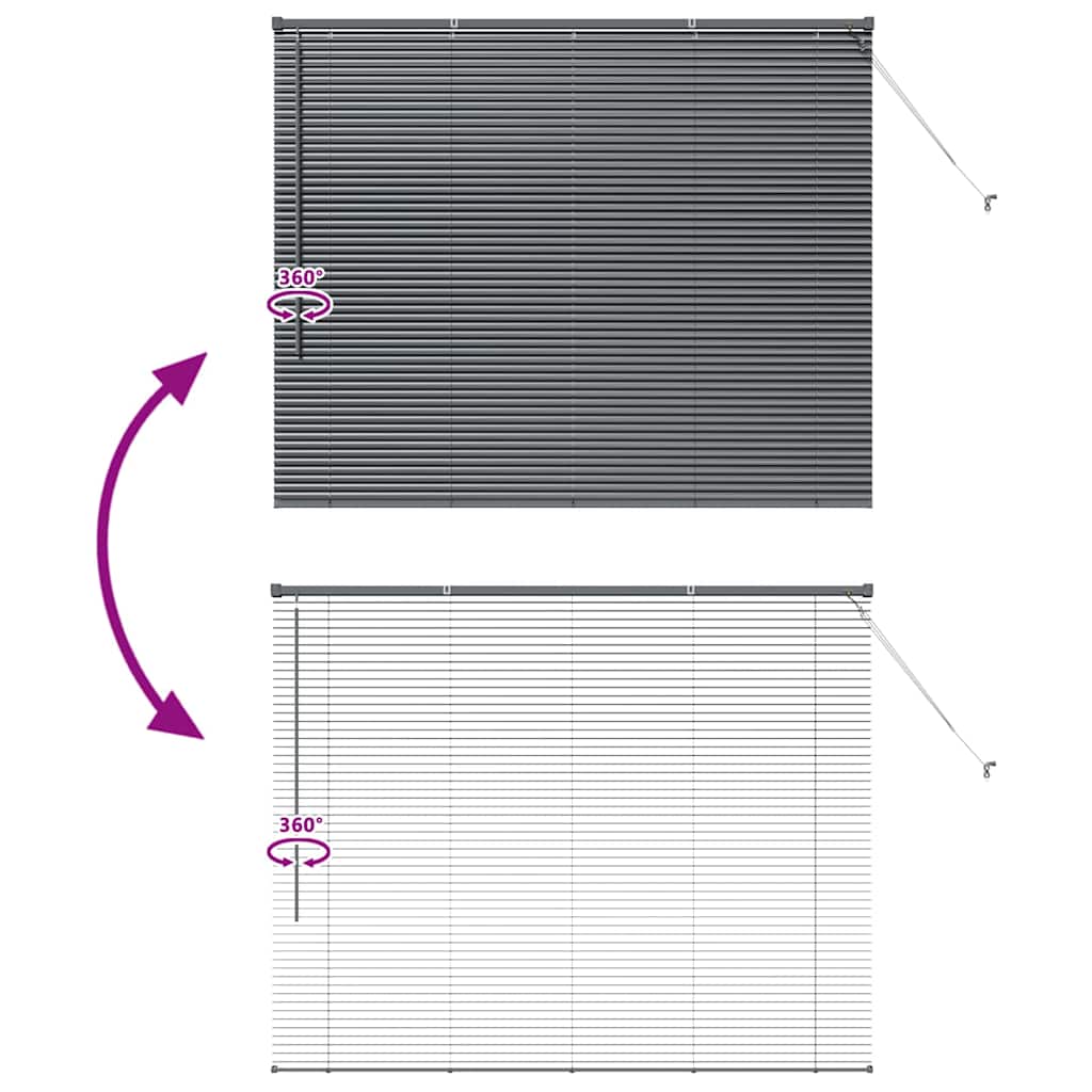 Βενετσιάνικες Ρόδες Σκούρο Γκρι 130 x 160 εκ Αλουμίνιο - Pakobazaar