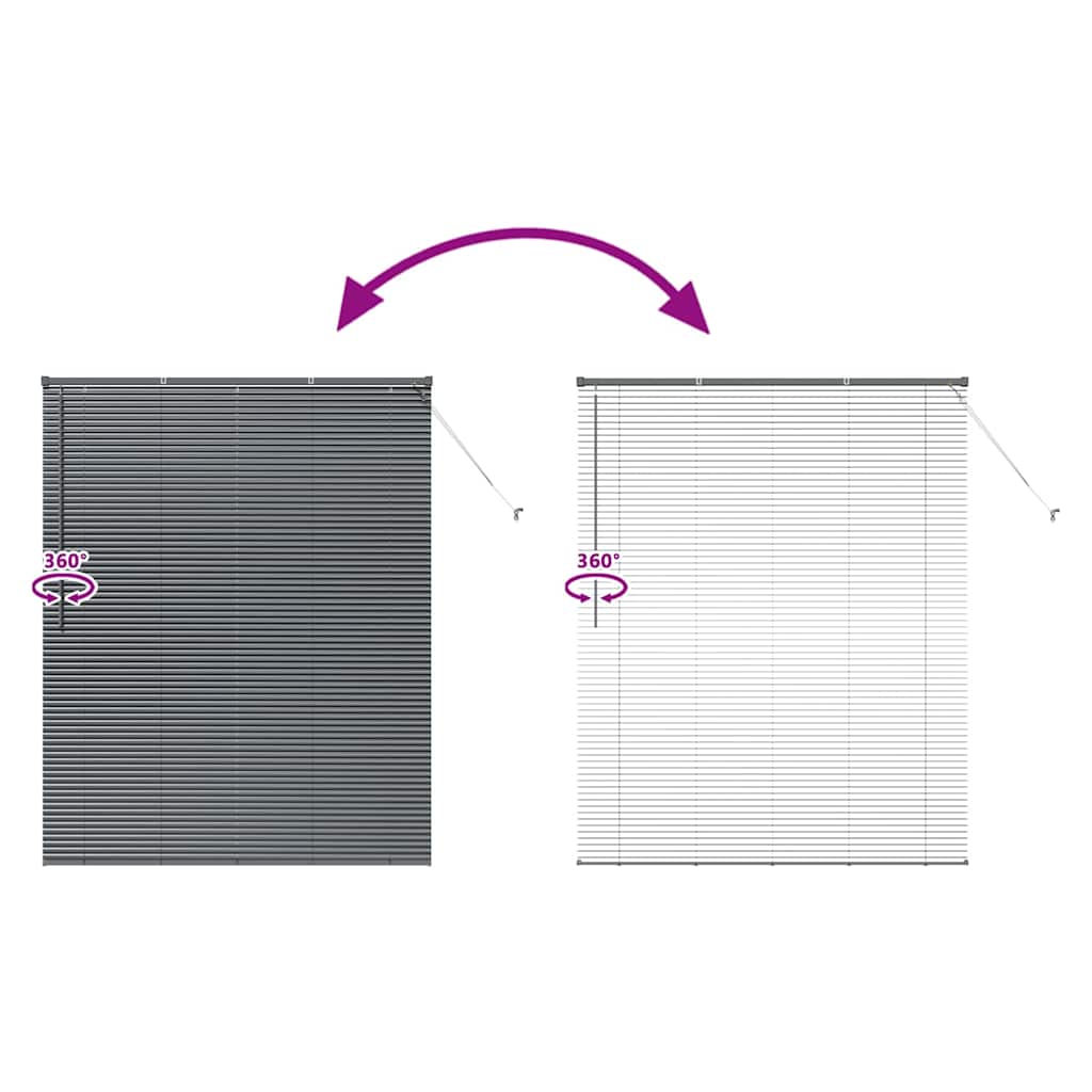 Βενετσιάνικες Ρόδες Σκούρο Γκρι 175 x 150 εκ Αλουμίνιο - Pakobazaar