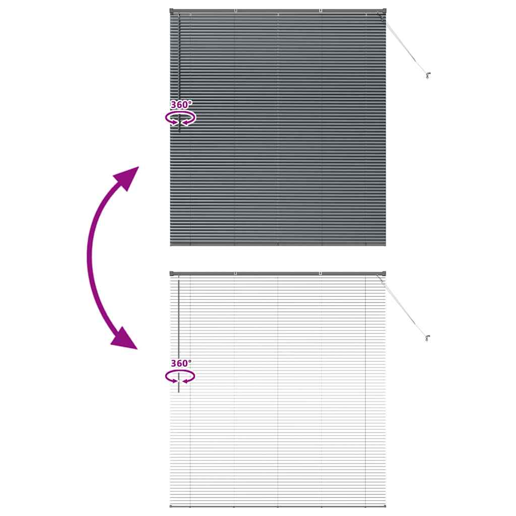 Βενετσιάνικες Ρόδες Σκούρο Γκρι 175 x 160 εκ Αλουμίνιο - Pakobazaar