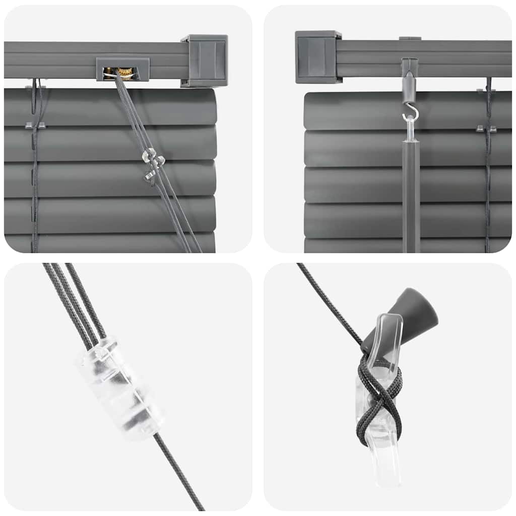 Βενετσιάνικες Ρόδες Σκούρο Γκρι 220 x 100 cm Αλουμίνιο - Pakobazaar