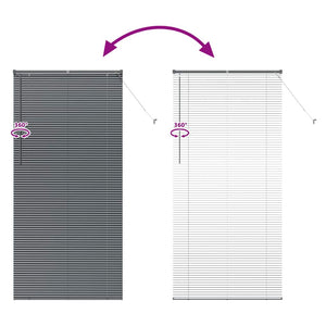 Βενετσιάνικες Ρόδες Σκούρο Γκρι 220 x 100 cm Αλουμίνιο - Pakobazaar