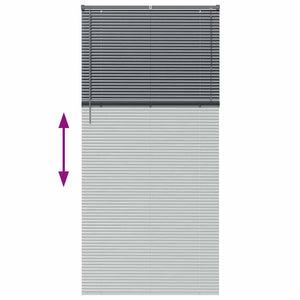 Βενετσιάνικες Ρόδες Σκούρο Γκρι 220 x 100 cm Αλουμίνιο - Pakobazaar