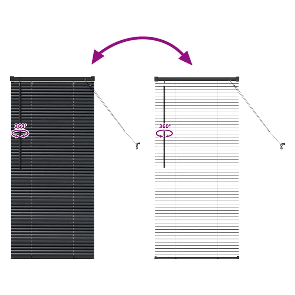 Βενετσιάνικες Ρόδες Μαύρο 130 x 60 εκ Αλουμίνιο - Pakobazaar