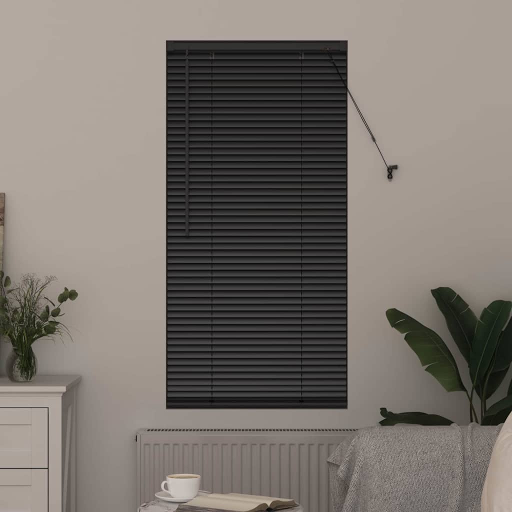 Βενετσιάνικες Ρόδες Μαύρο 60 x 2,5 x 130 εκ Αλουμίνιο - Pakobazaar