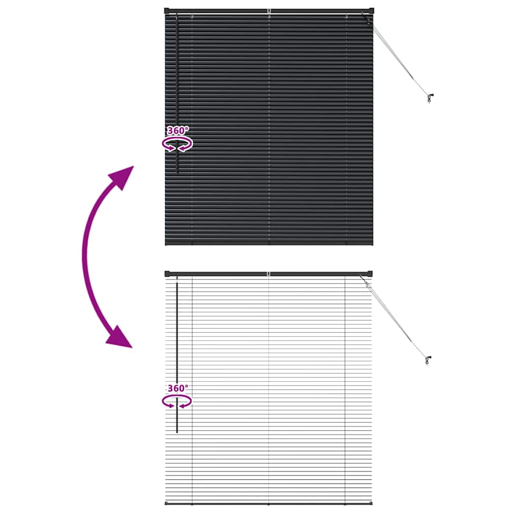 Βενετσιάνικες Ρόδες Μαύρο 130 x 120 εκ Αλουμίνιο - Pakobazaar