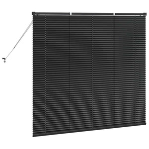 Βενετσιάνικες Ρόδες Μαύρο 130 x 150 cm Αλουμίνιο - Pakobazaar