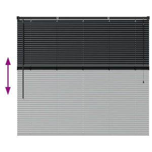 Βενετσιάνικες Ρόδες Μαύρο 130 x 150 cm Αλουμίνιο - Pakobazaar