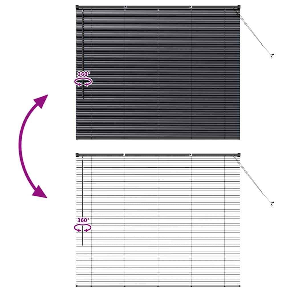 Βενετσιάνικες Ρόδες Μαύρο 130 x 160 εκ Αλουμίνιο - Pakobazaar
