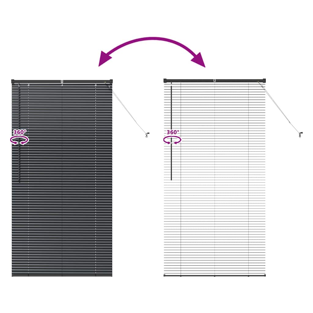 Βενετσιάνικες Ρόδες Μαύρο 175 x 85 εκ Αλουμίνιο - Pakobazaar