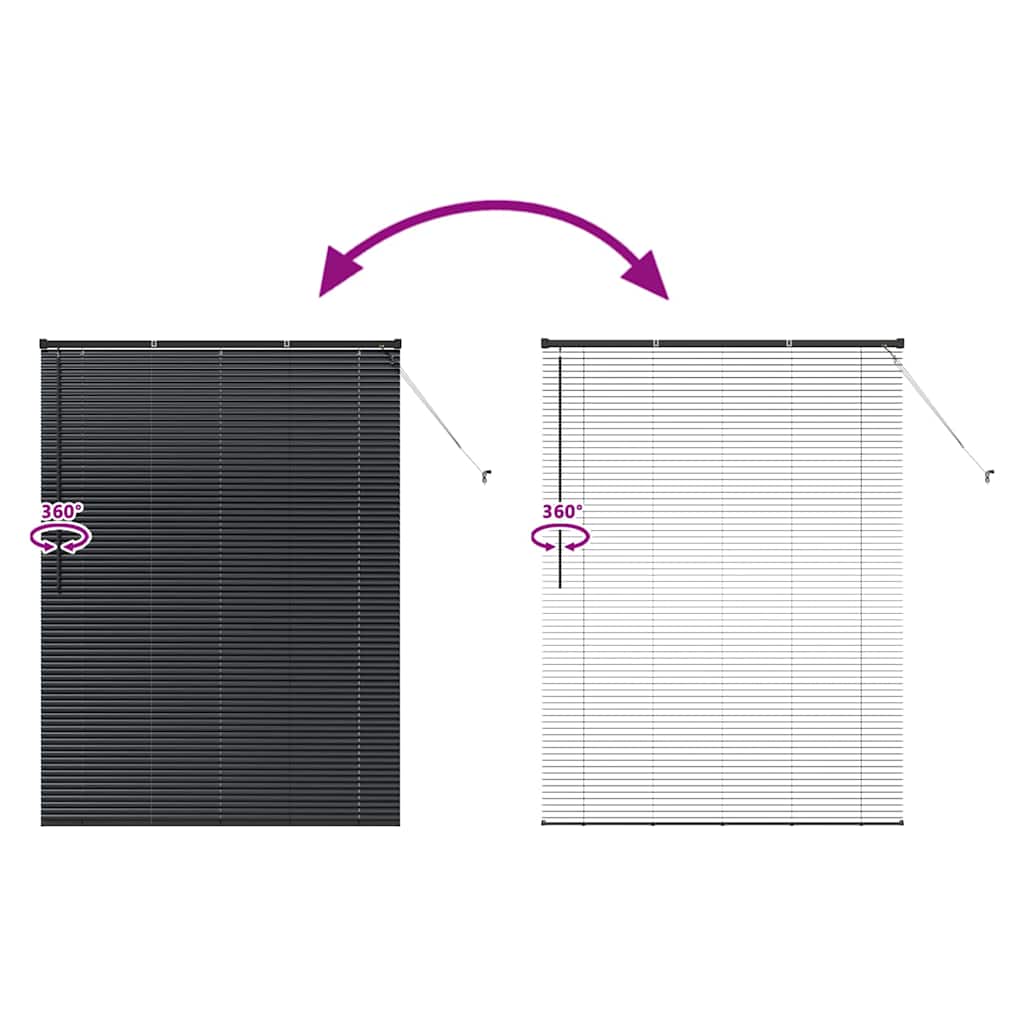 Βενετσιάνικες Ρόδες Μαύρο 175 x 125 εκ Αλουμίνιο - Pakobazaar