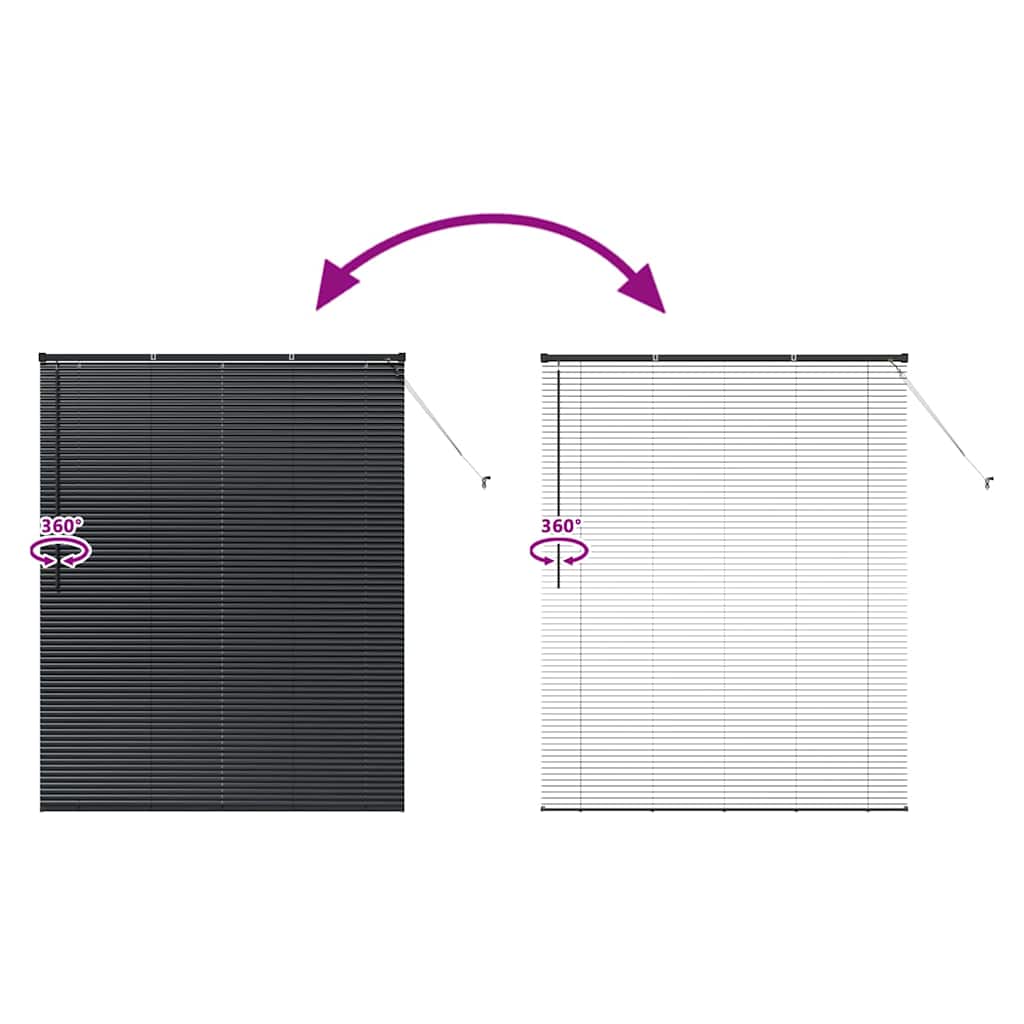 Βενετσιάνικες Ρόδες Μαύρο 175 x 150 εκ Αλουμίνιο - Pakobazaar