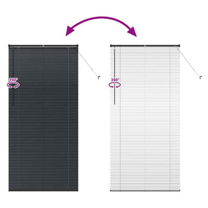 Βενετσιάνικες Ρόδες Μαύρο 220 x 100 cm Αλουμίνιο - Pakobazaar