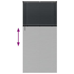 Βενετσιάνικες Ρόδες Μαύρο 220 x 100 cm Αλουμίνιο - Pakobazaar