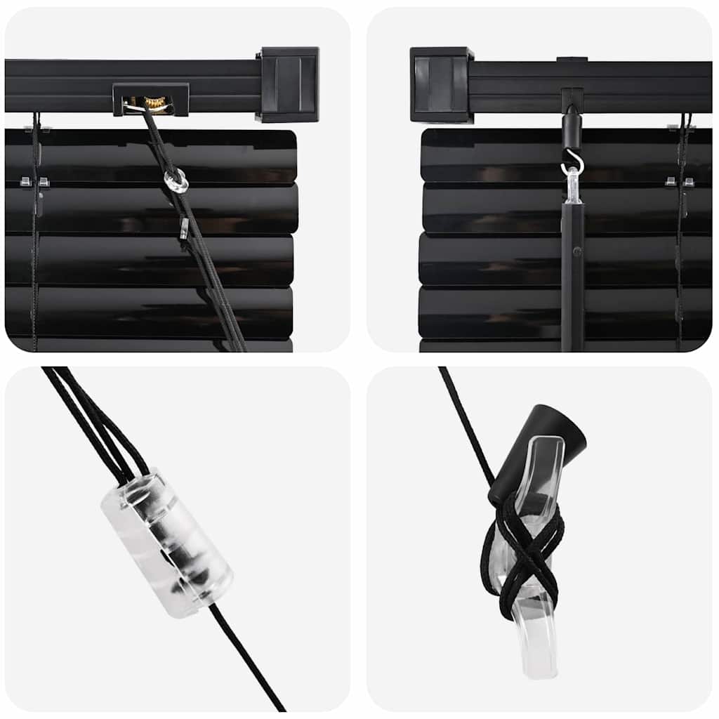 Βενετσιάνικες Ρόδες Μαύρο 220 x 135 εκ Αλουμίνιο - Pakobazaar