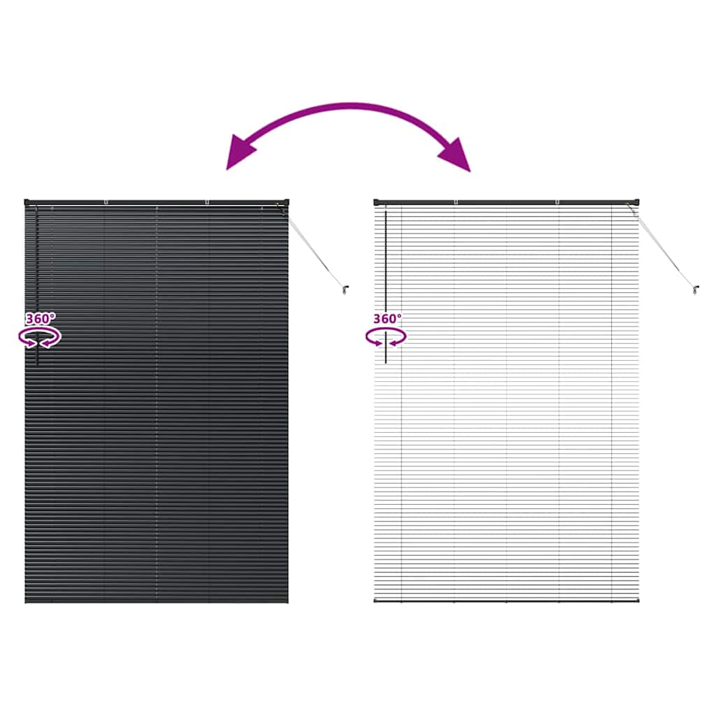 Βενετσιάνικες Ρόδες Μαύρο 220 x 140 cm Αλουμίνιο - Pakobazaar