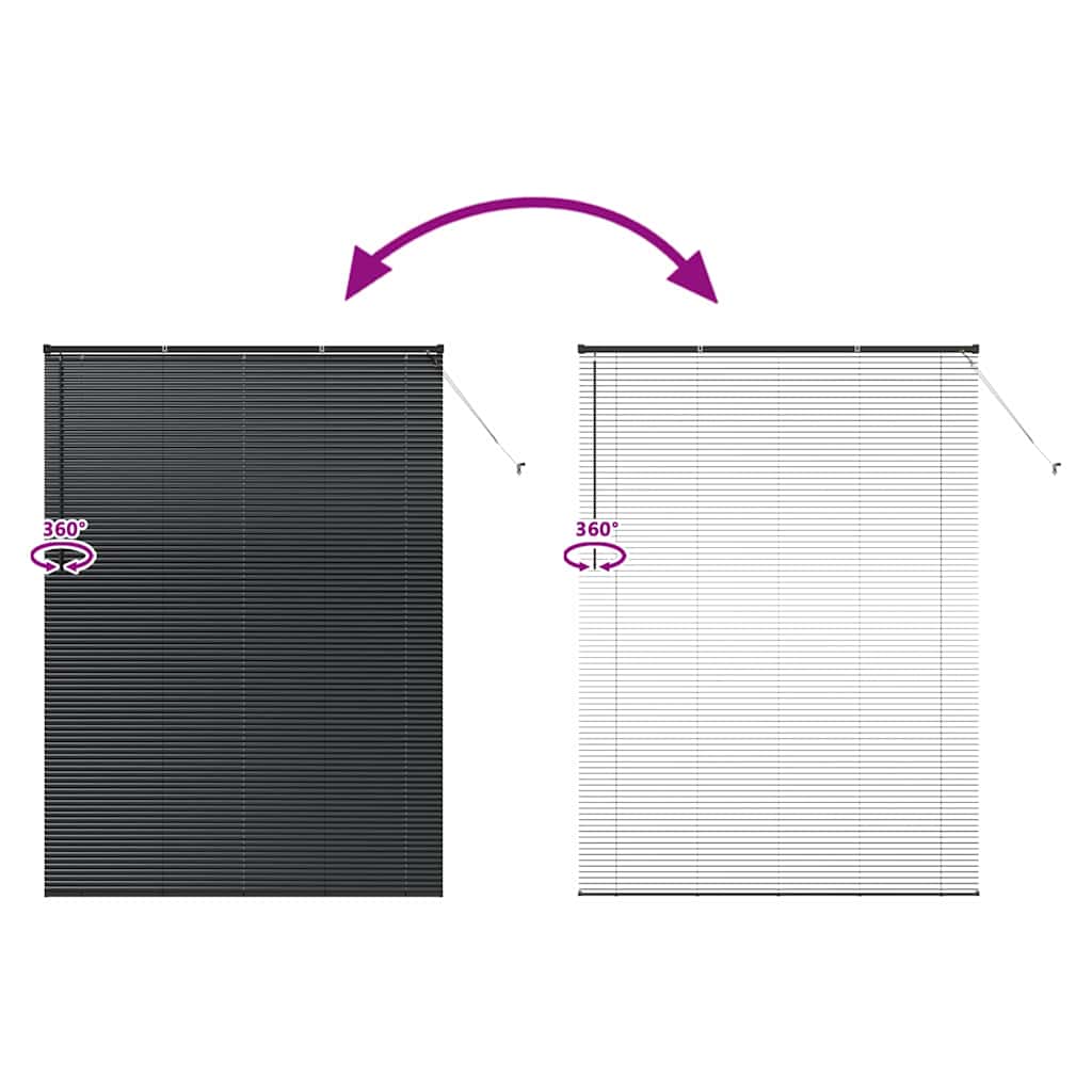 Βενετσιάνικες Ρόδες Μαύρο 220 x 155 εκ Αλουμίνιο - Pakobazaar