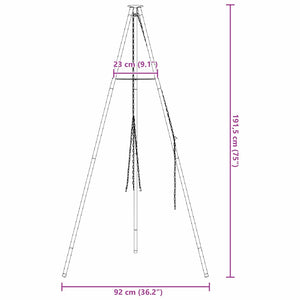 Τρίποδας Κατασκήνωσης Μαύρο 92 x 92 x 191,5 εκ Ατσάλι - Pakobazaar