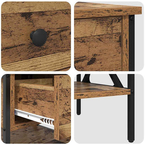 Κομοδίνο με συρτάρι 2 pcs Παλαιό ξύλο 40 x 42 x 45 εκ. - Pakobazaar