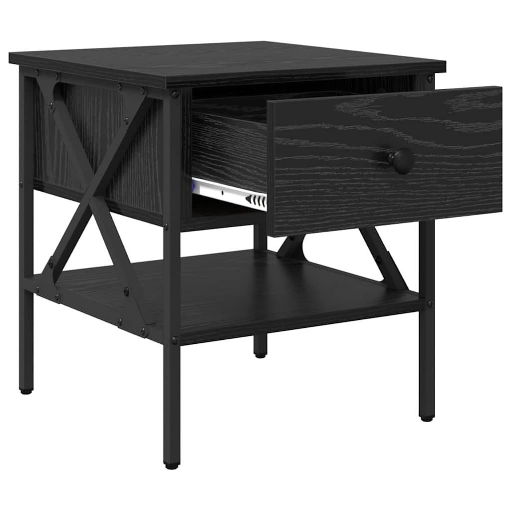 Κομοδίνο με συρτάρι Μαύρη δρυς 40 x 42 x 45 εκ.