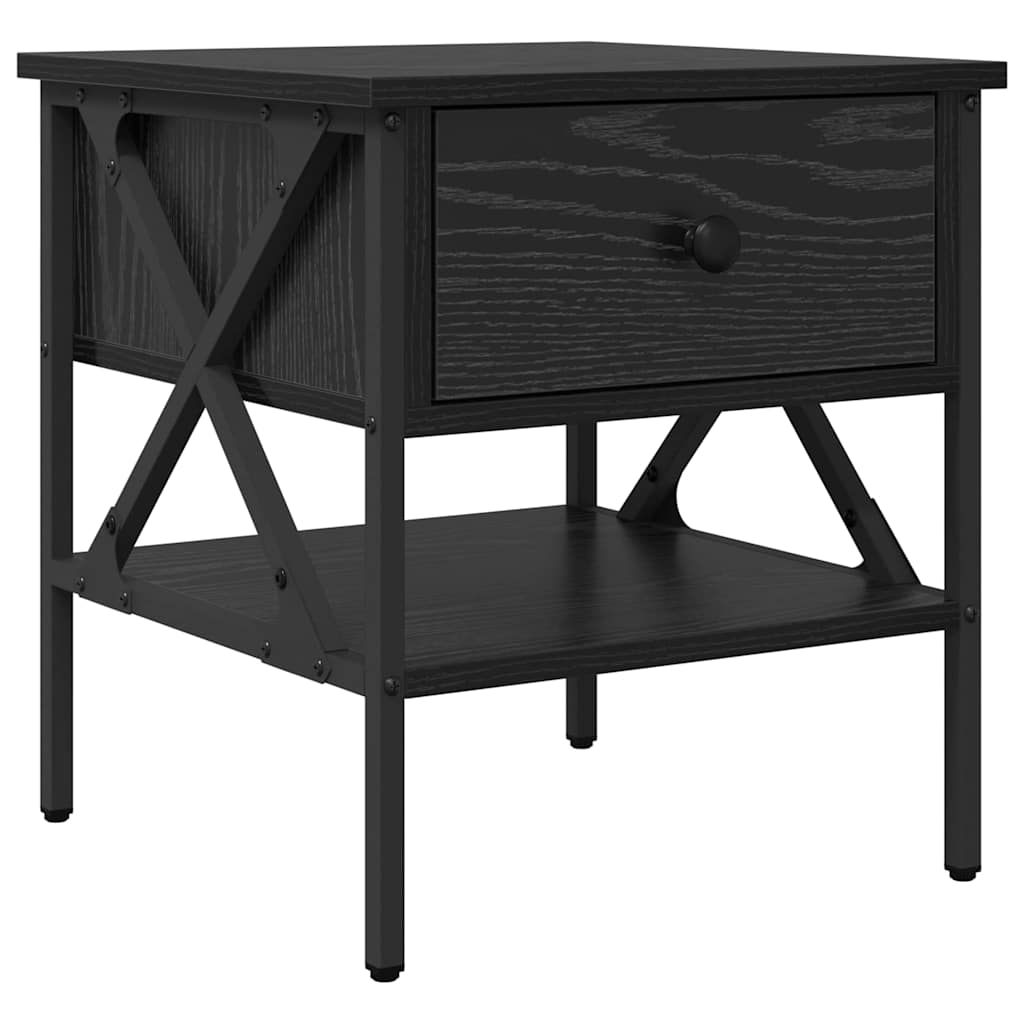 Κομοδίνο με συρτάρι 2 pcs Μαύρη δρυς 40 x 42 x 45 εκ.