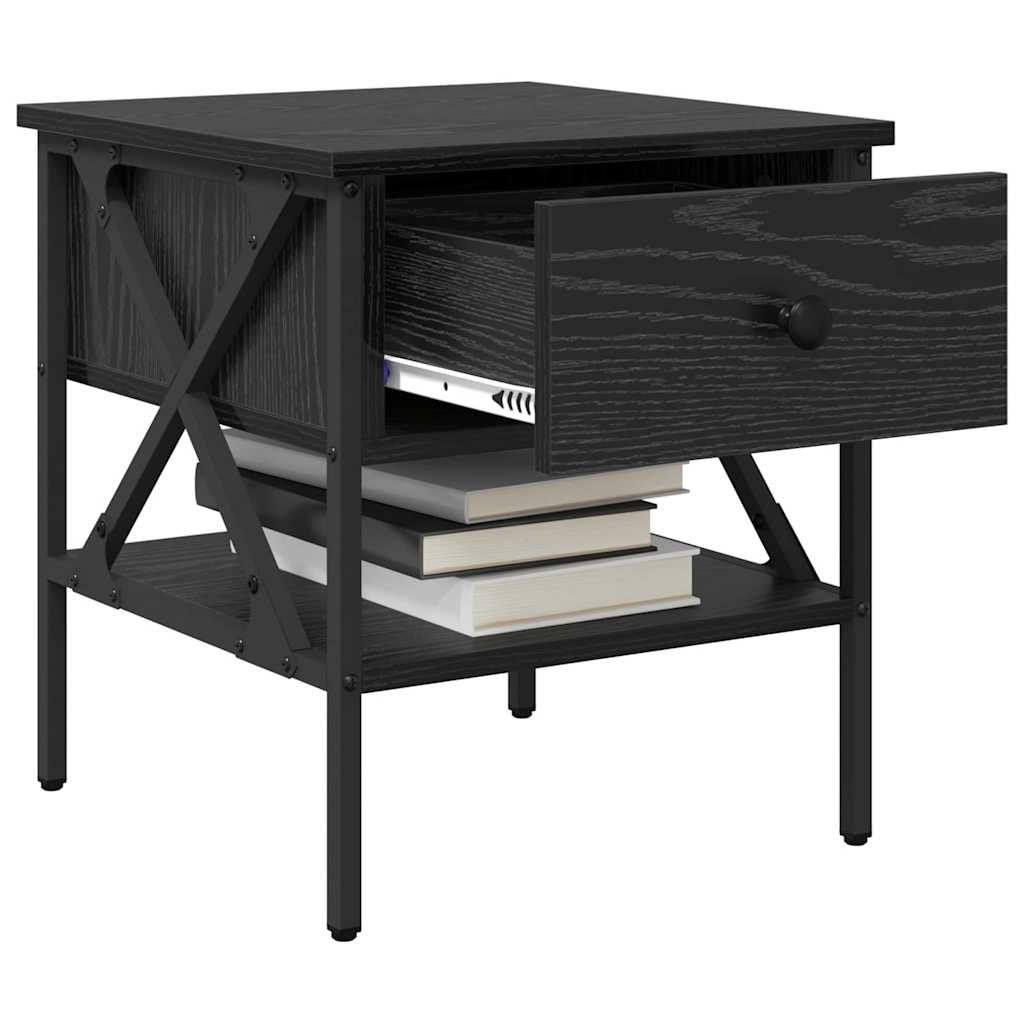 Κομοδίνο με συρτάρι 2 pcs Μαύρη δρυς 40 x 42 x 45 εκ.