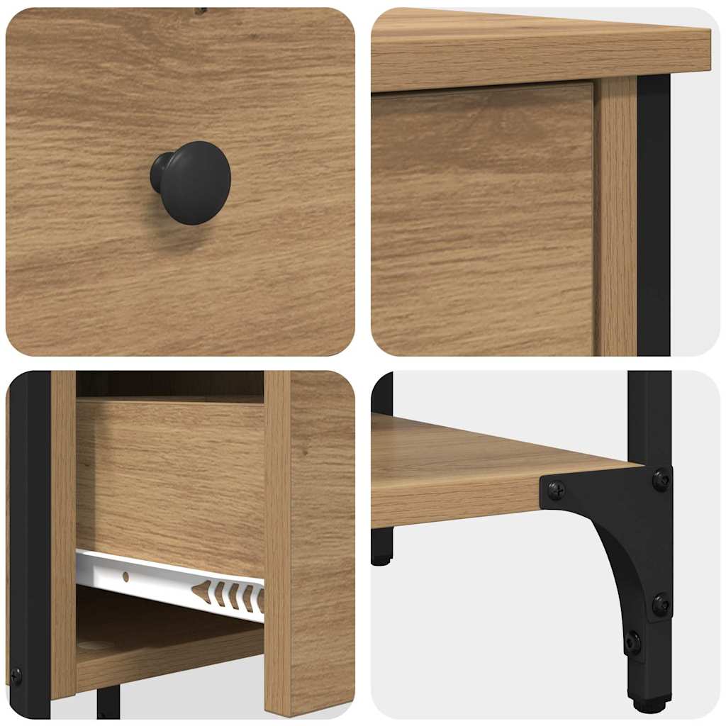 Κομοδίνο με συρτάρι 2 pcs Καφέ 33.5 x 36 x 70 εκ
