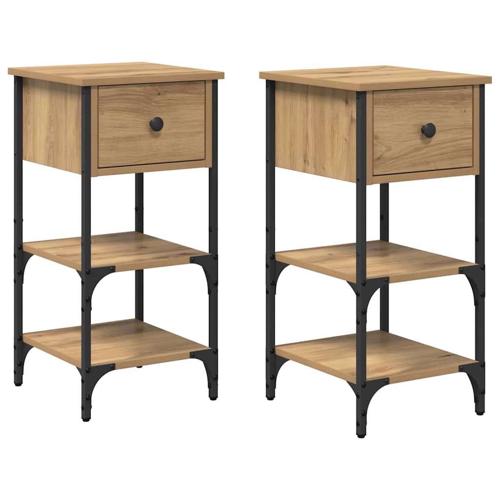 Κομοδίνο με συρτάρι 2 pcs Καφέ 33.5 x 36 x 70 εκ